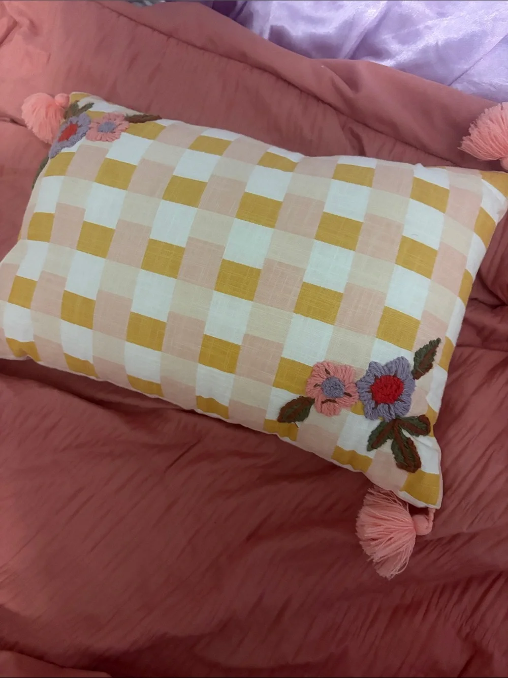 Pillowfort Rose Pink Textured Cotton Duvet Cover Full /Queen + Decorative Pillow